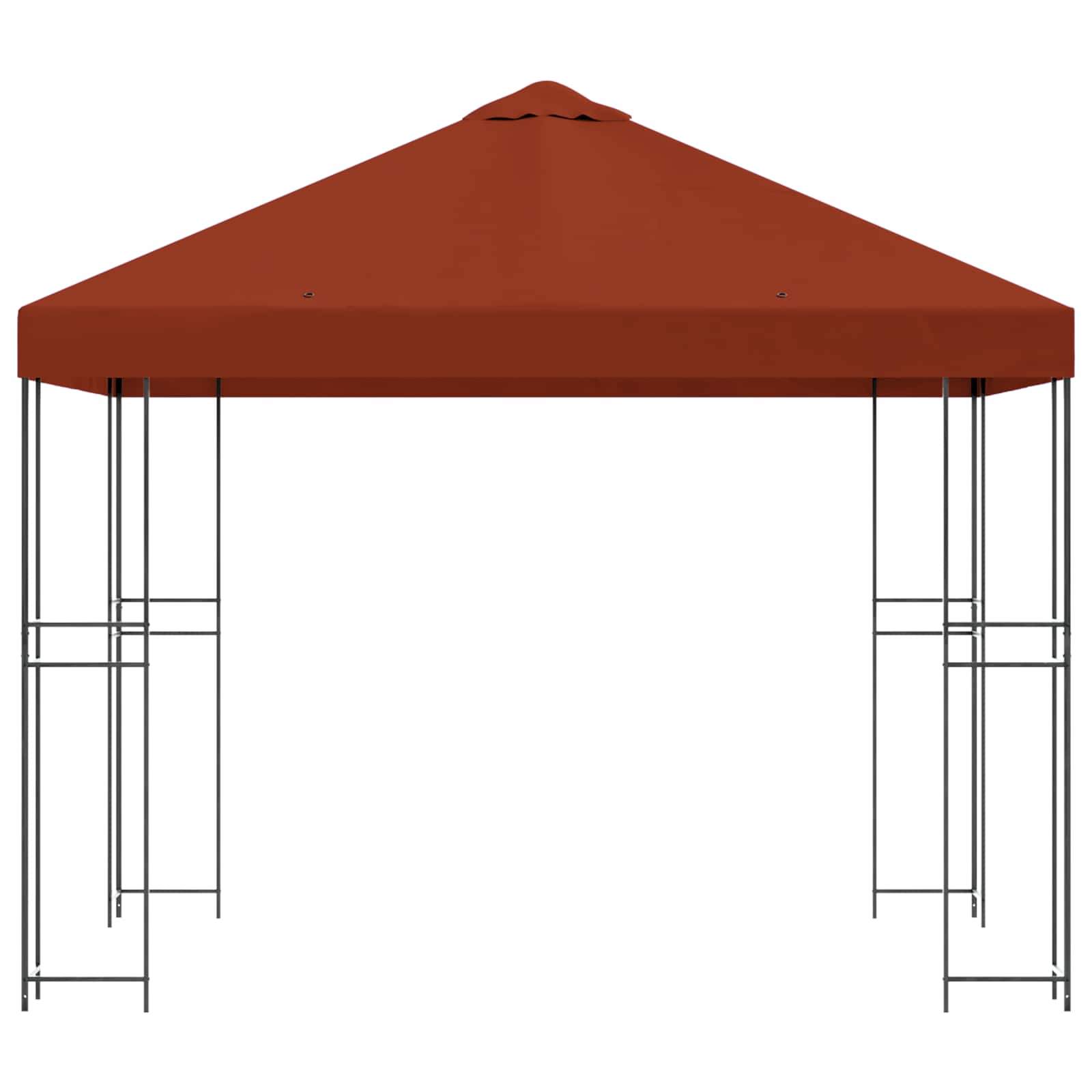 Gazebo 3 x 3 m Terakota Poliester i čelik 190 gsm