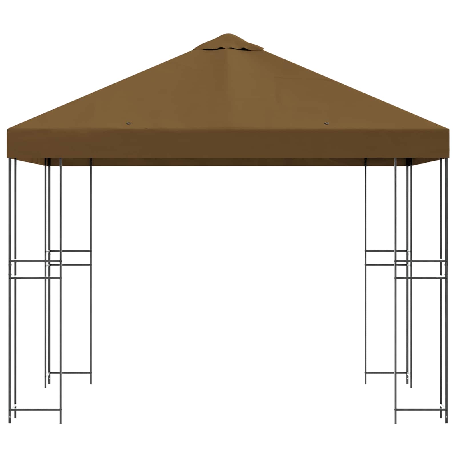 Gazebo 3 x 3 m Sivosmeđa Poliester i čelik 190 gsm