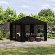 Gazebo 3 x 3 m Crna Poliester i čelik 190 gsm