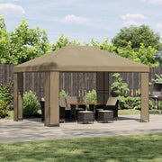 Gazebo 4 × 3 m Bež Poliester i čelik 190 gsm