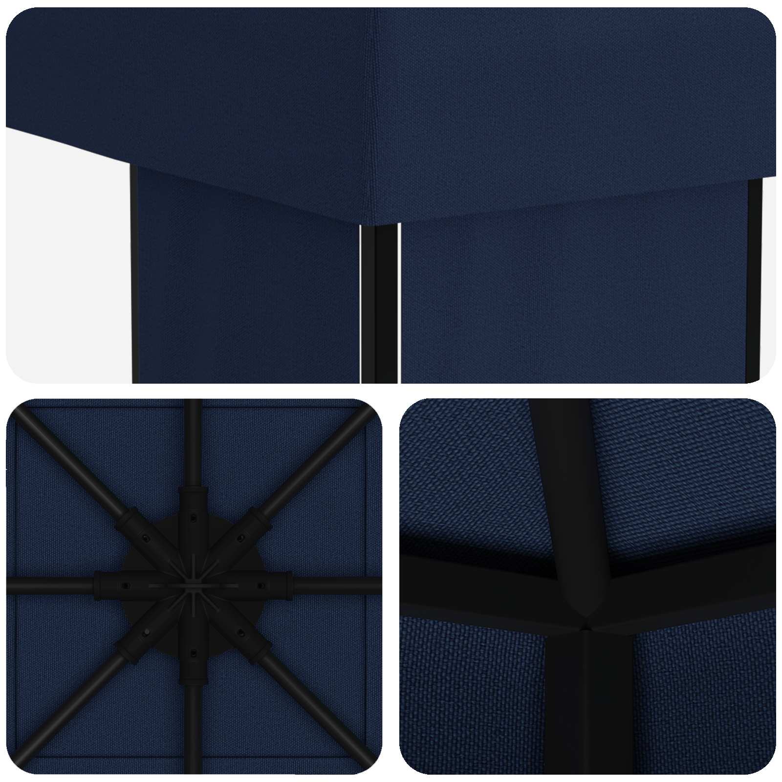 Gazebo 4 × 3 m Plava Poliester i čelik 190 gsm
