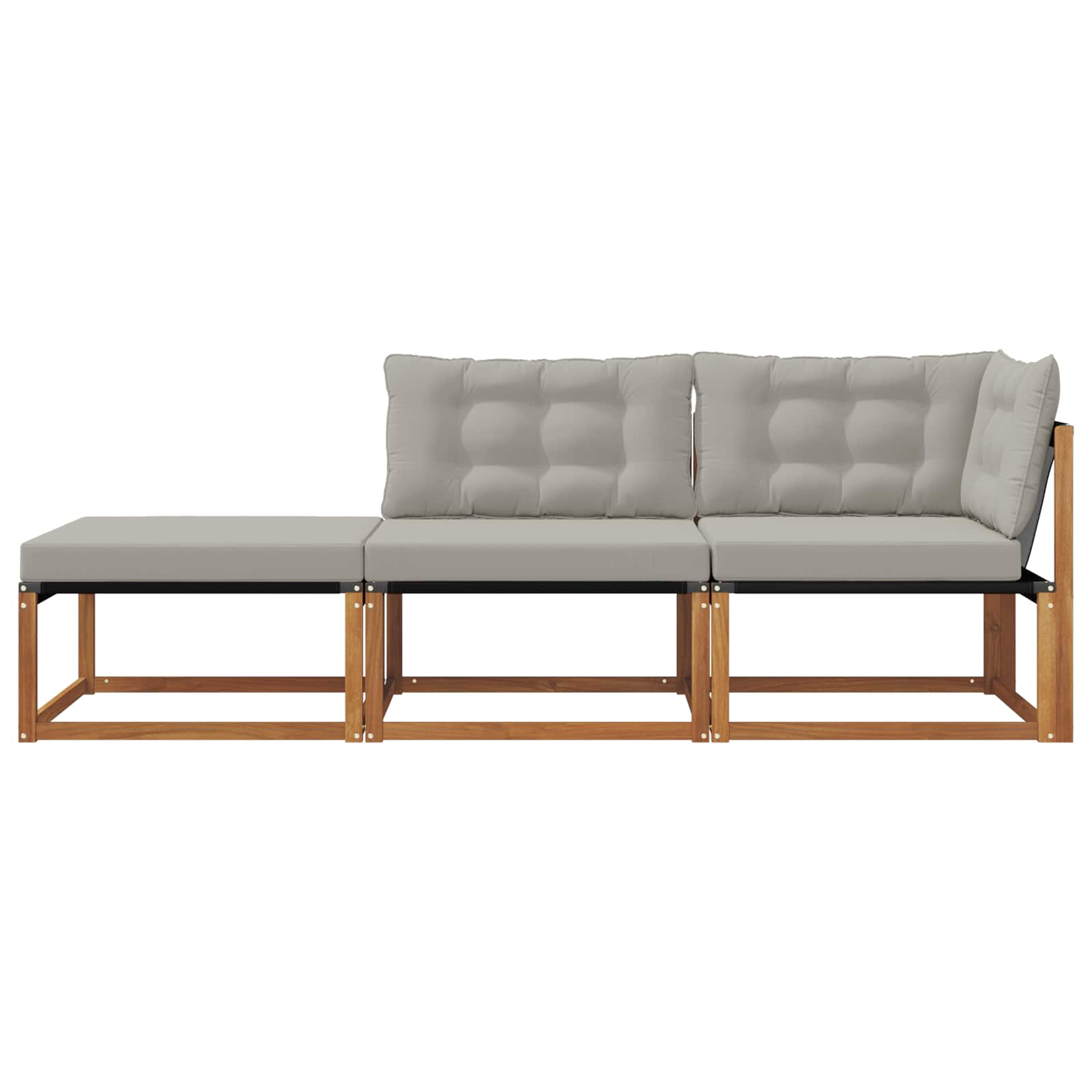 Sekcionalna sofa s jastukom 3 Komad Prirodna i svjetlosiva