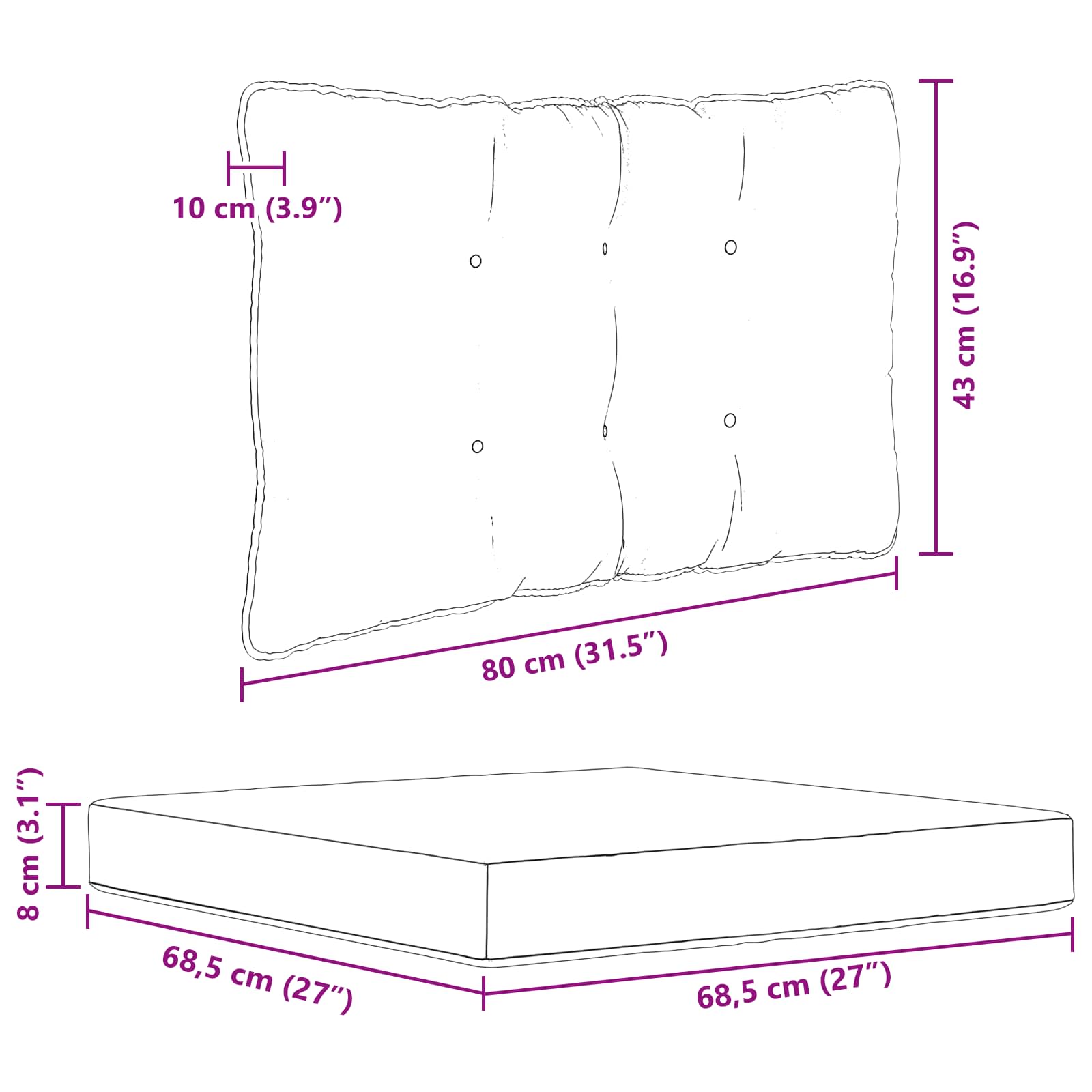 Jastuk za vanjsku sofU 3 pcs Crvena Poliester