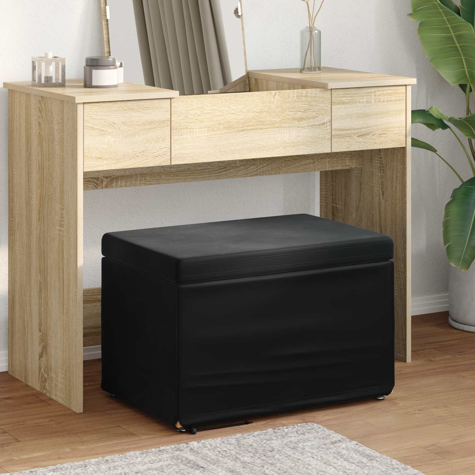 Stolica Crna 61 x 41 x 40 cm Svileni i Fino Radeći Drvo