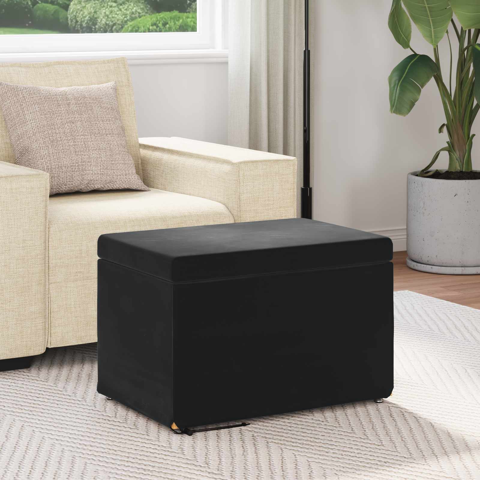 Stolica Crna 61 x 41 x 40 cm Svileni i Fino Radeći Drvo