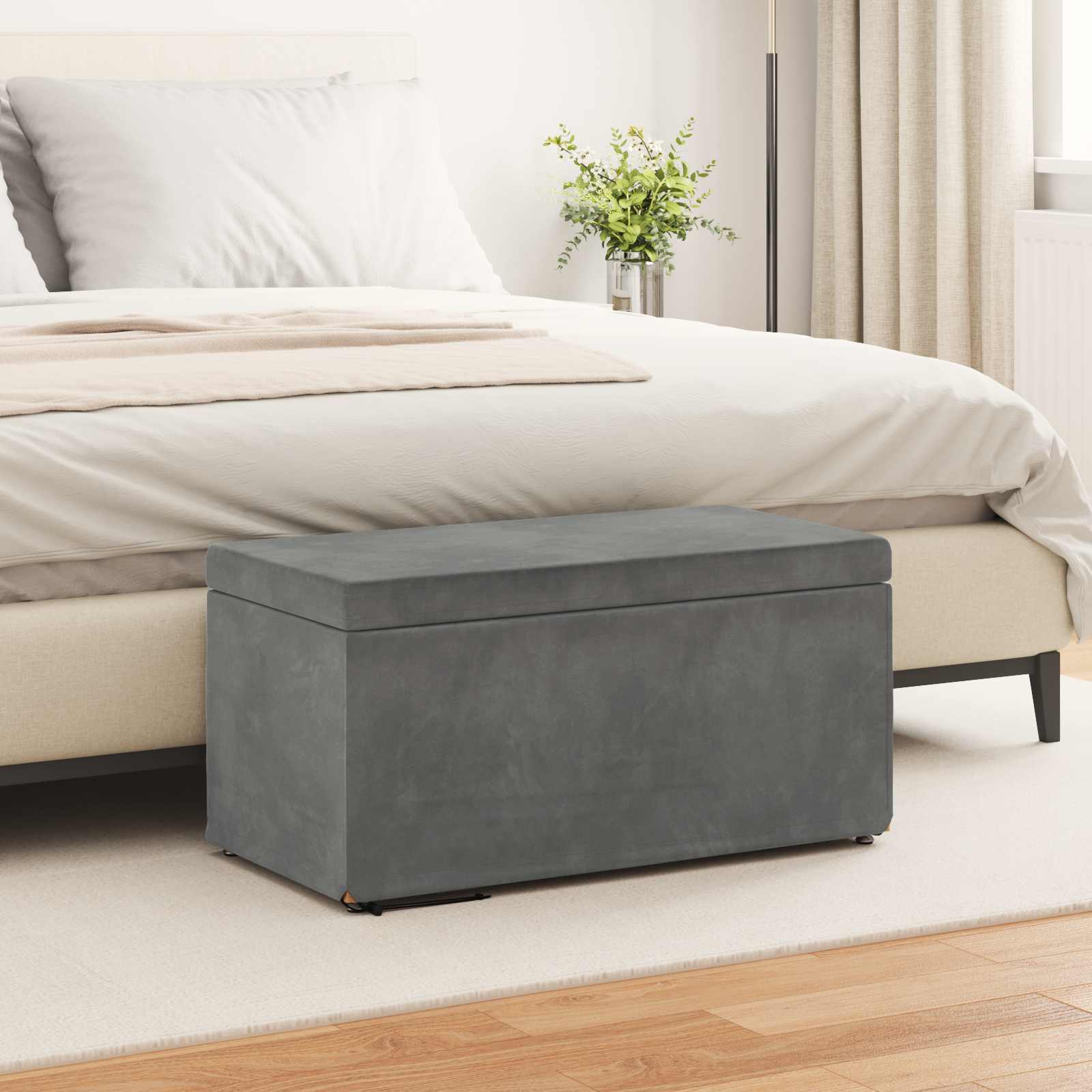 Stolica Tamno siva 81 x 41 x 40 cm Svileni i Fino Radeći Drvo