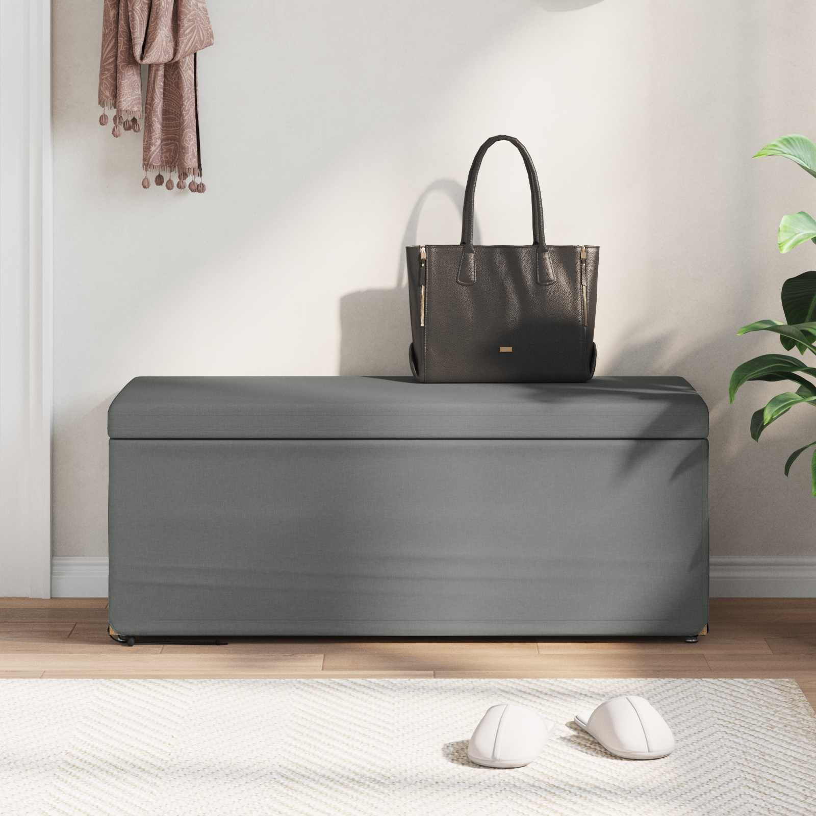 Stolica Tamno siva 101 x 41 x 40 cm Tkanina i konstruirano drvo