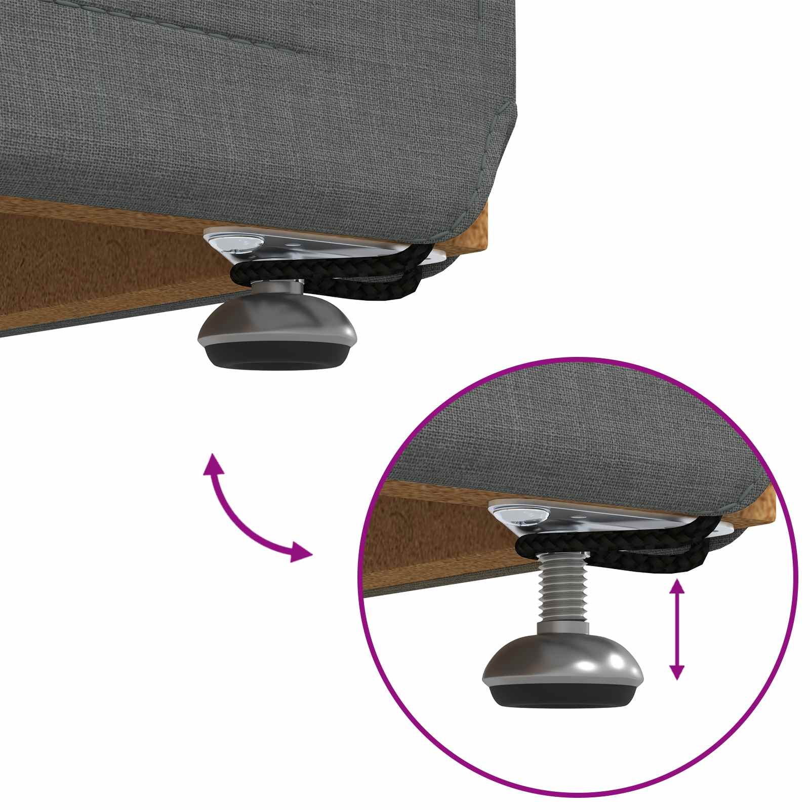 Stolica Tamno siva 101 x 41 x 40 cm Tkanina i konstruirano drvo