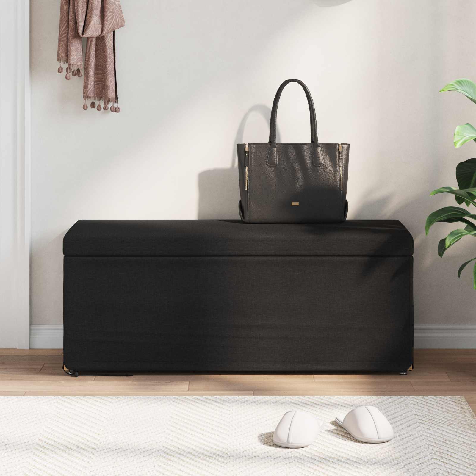Stolica Crna 101 x 41 x 40 cm Tkanina i konstruirano drvo