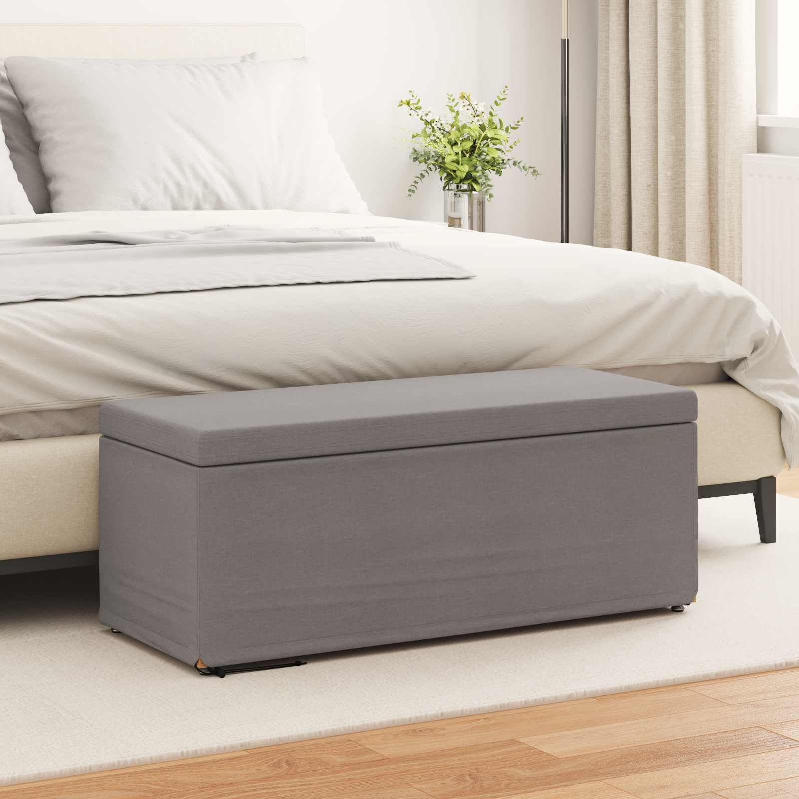 Stolica Sivo-smeđa 101 x 41 x 40 cm Tkanina i konstruirano drvo