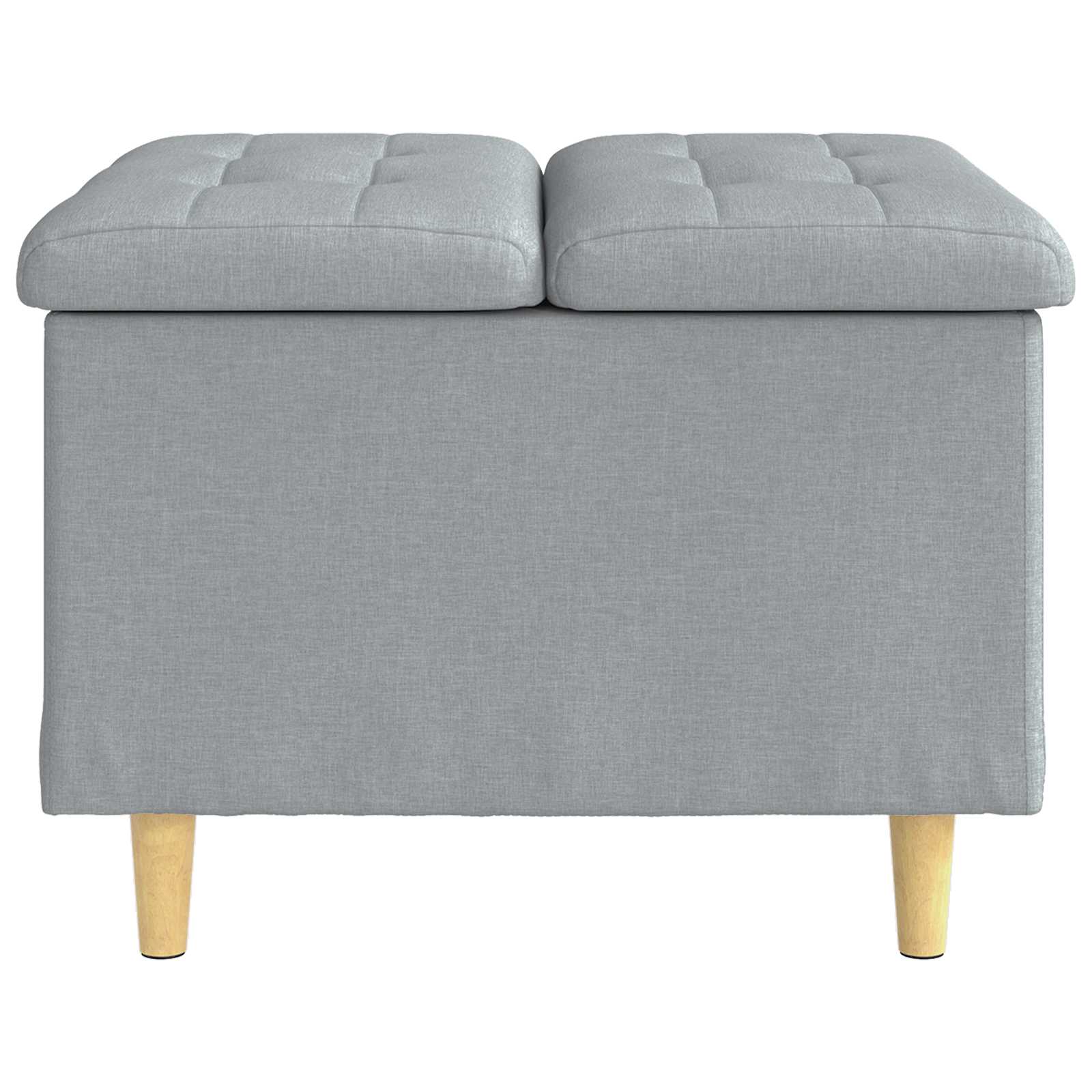 Otoman za pohranu Svijetlo siva 60 x 60 x 45 cm tkanina