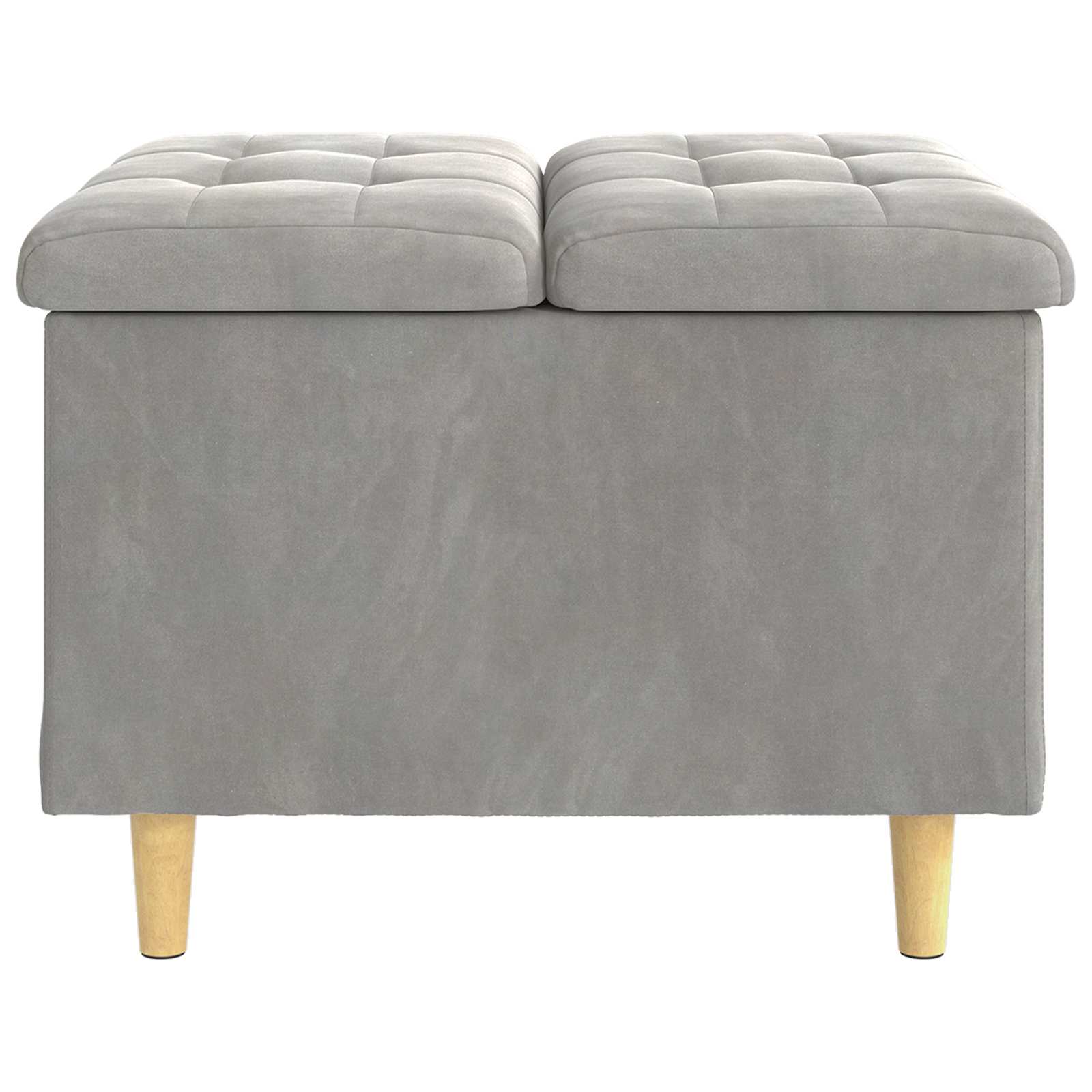 Otoman za pohranu Svijetlo siva 60 x 60 x 45 cm Baršun