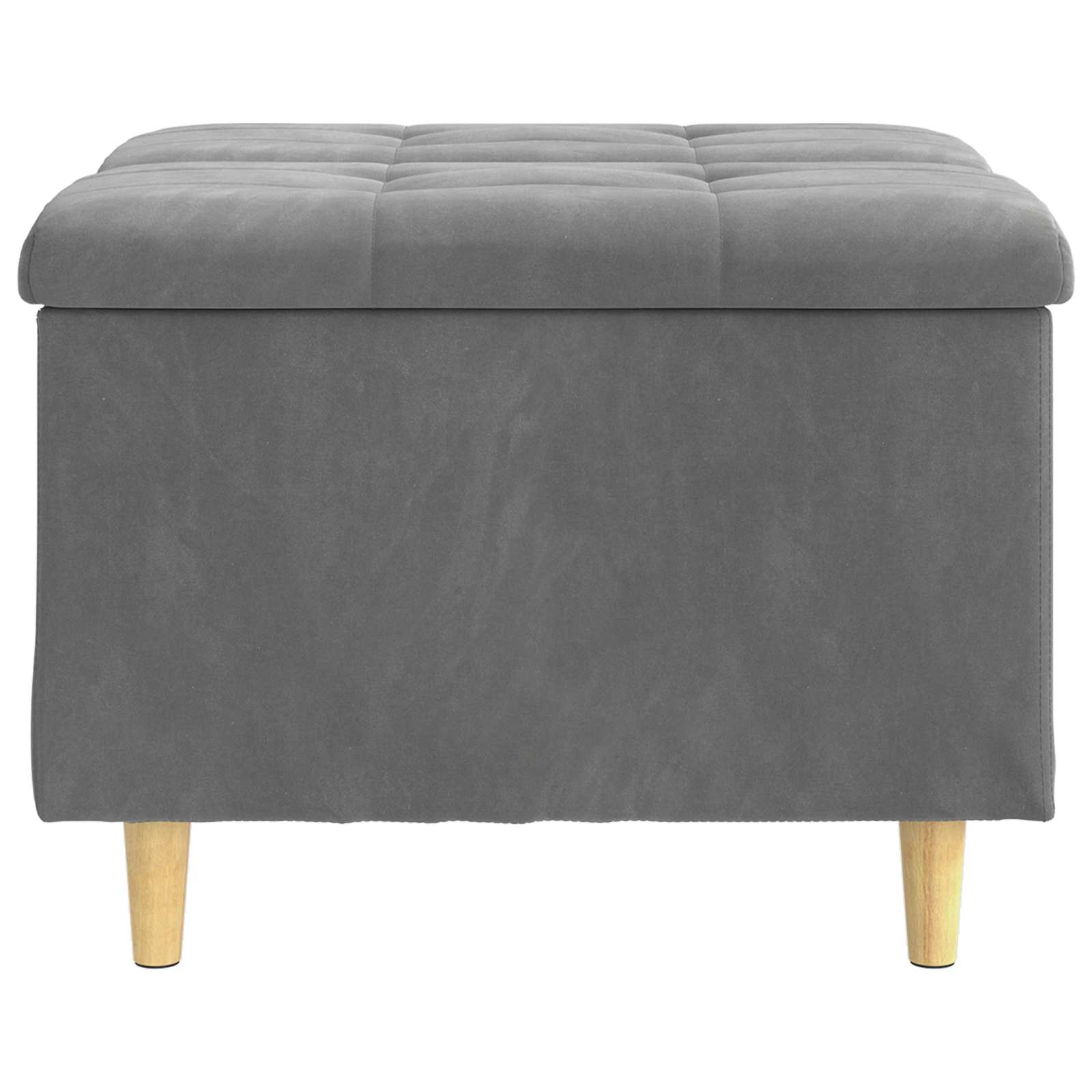 Otoman za pohranu s jastukom Tamno siva 60 x 60 x 45 cm Baršun
