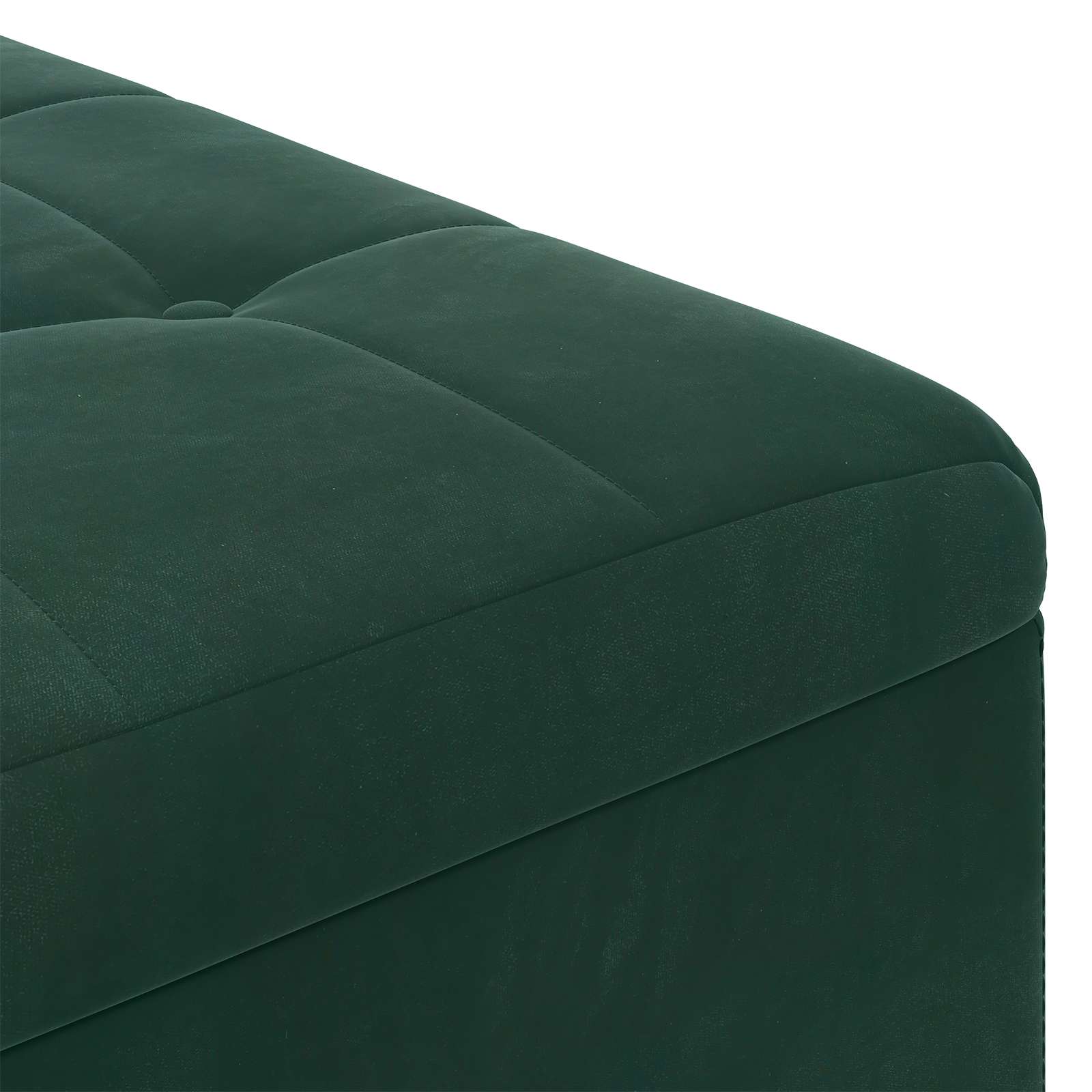 Otoman za pohranu s jastukom Tamnozelena 60 x 60 x 45 cm Baršun