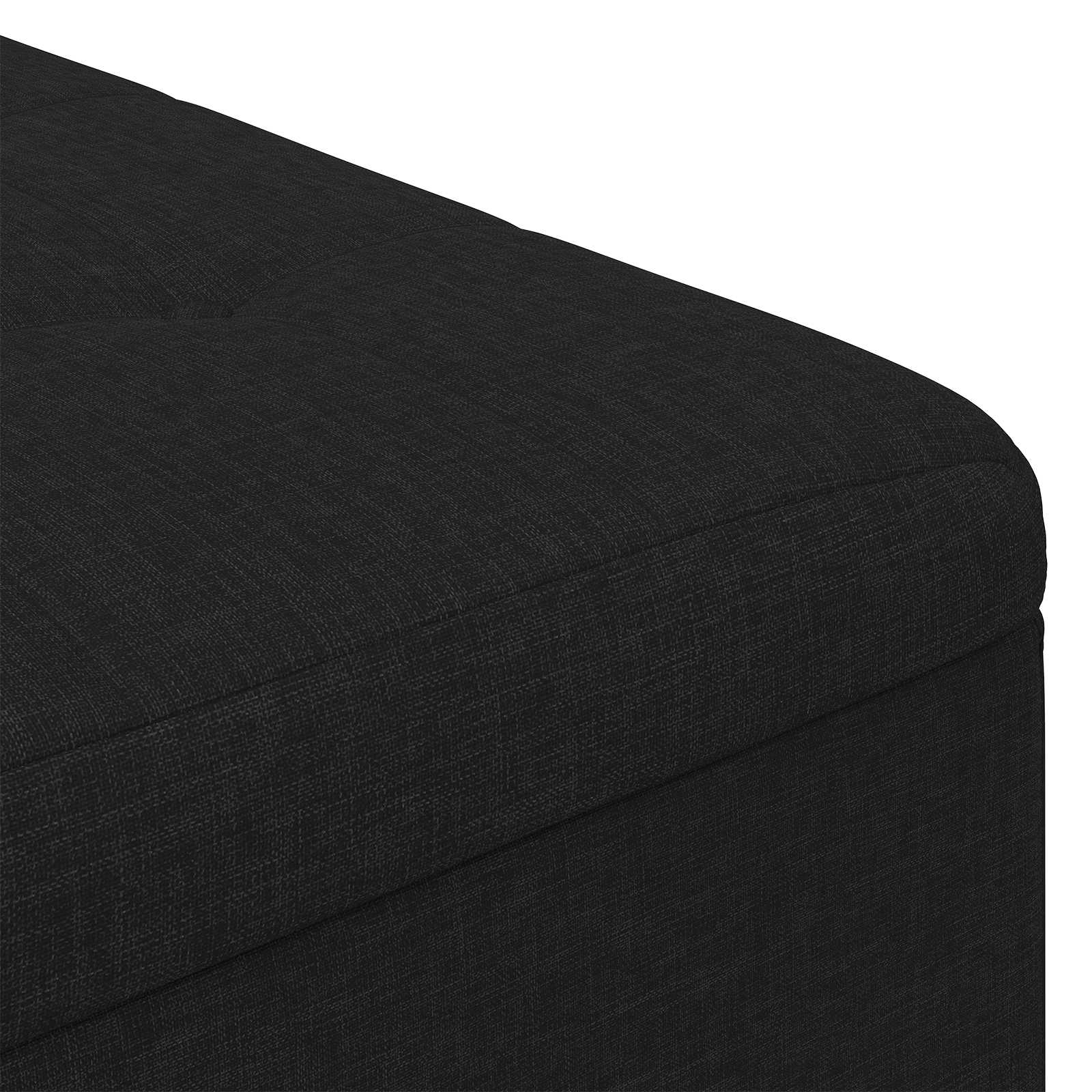 Otoman za pohranu s jastukom Crna 80 x 80 x 45 cm tkanina