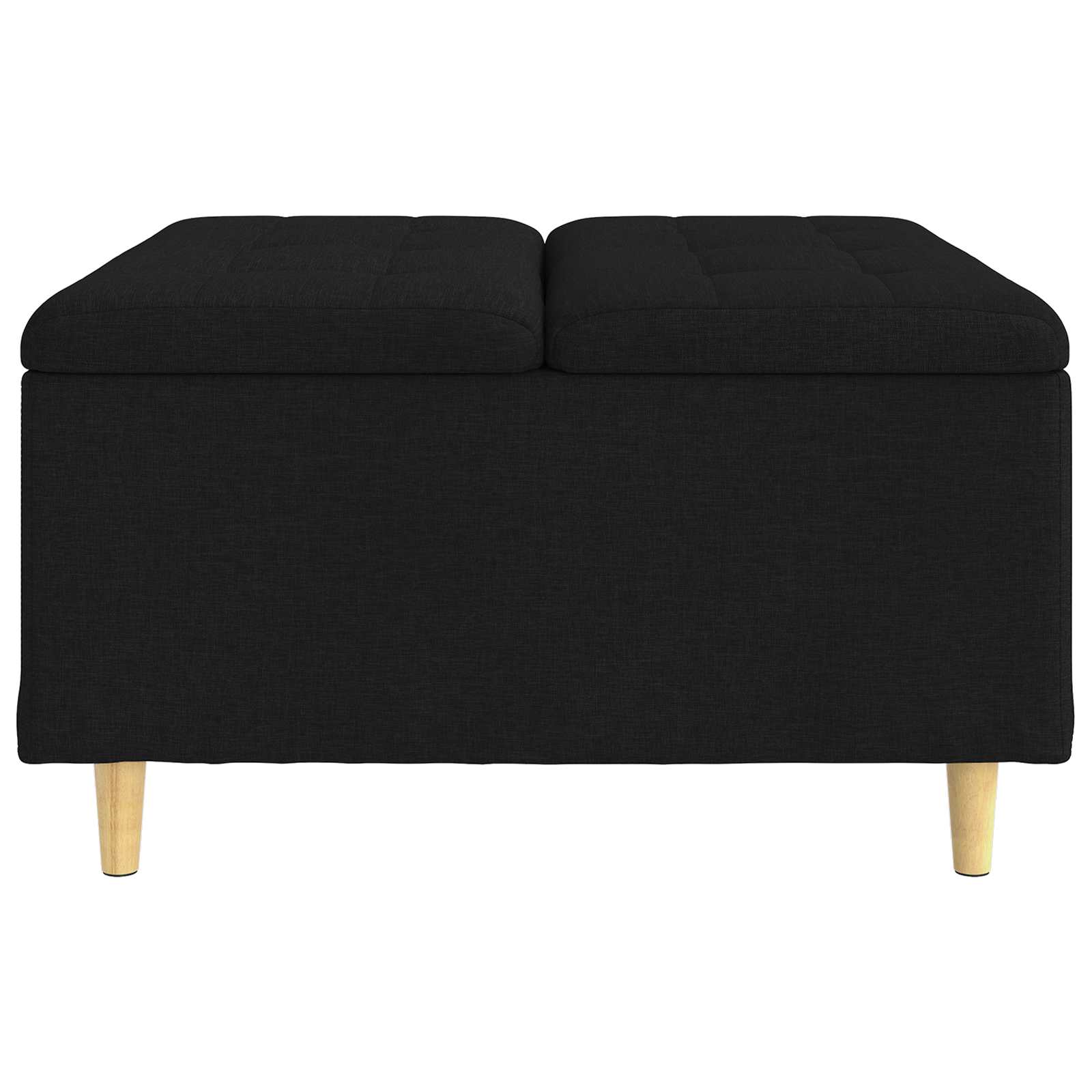 Otoman za pohranu s jastukom Crna 80 x 80 x 45 cm tkanina