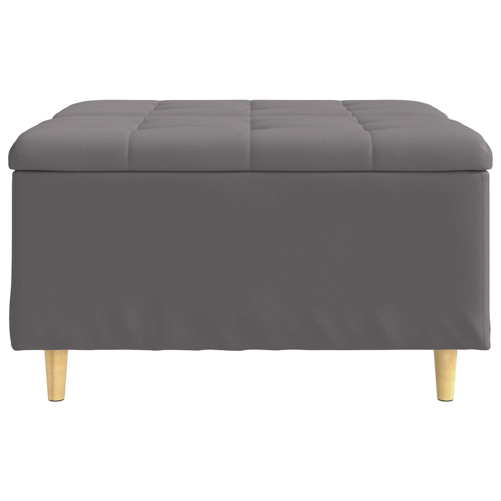 Otoman za pohranu s jastukom Sivi 80 x 80 x 45 cm Umjetna koža