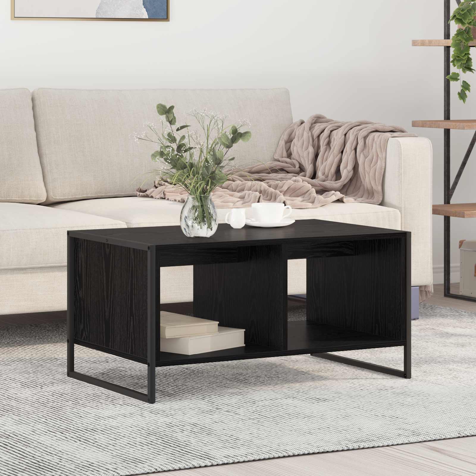 Kava Stol Crni hrast 80 x 50 x 40 cm Konstruirano drvo