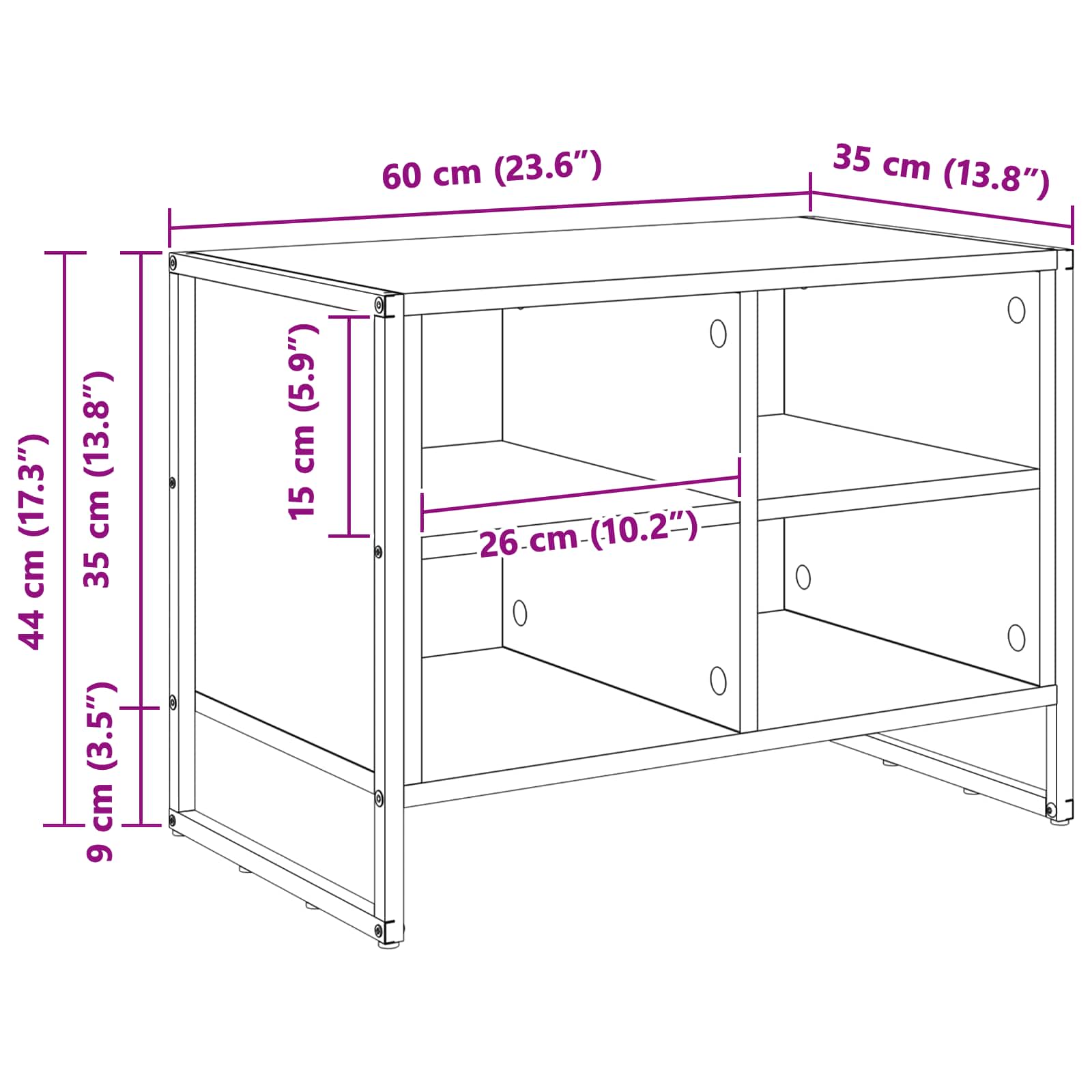 Ormar za cipele Sonoma 60 x 35 x 44 cm Konstruirano drvo