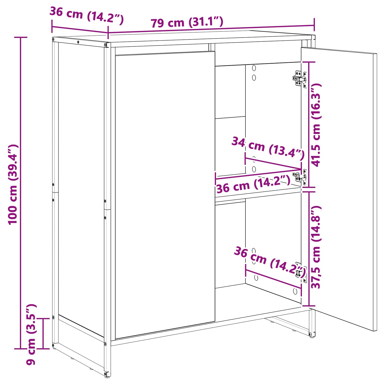 Ormar za cipele Sonoma 79 x 36 x 100 cm Konstruirano drvo