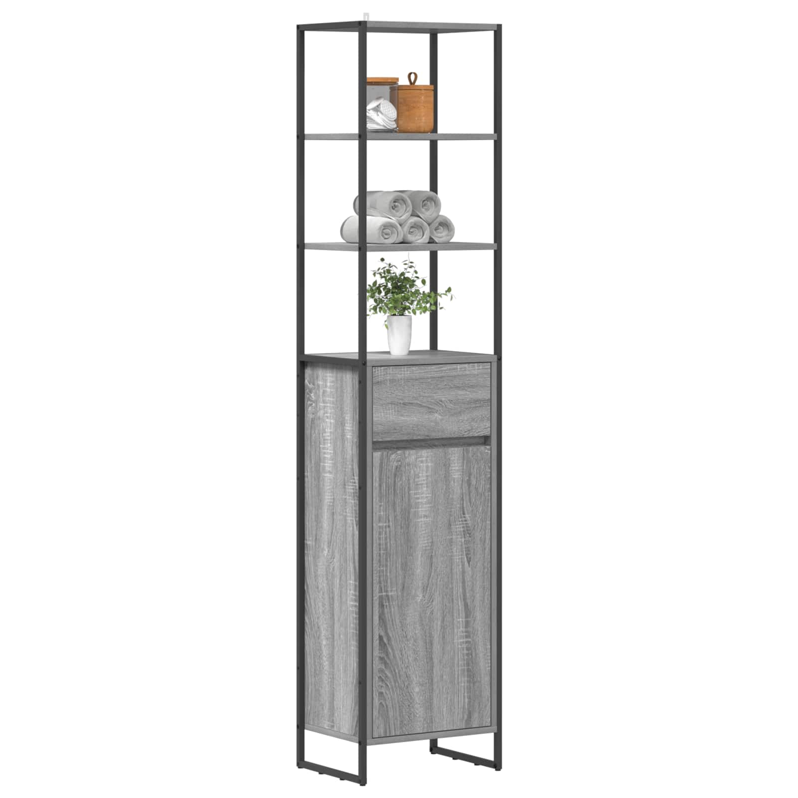 Kupaonski ormar Siva Sonoma 40 x 30 x 180 cm Konstruirano drvo