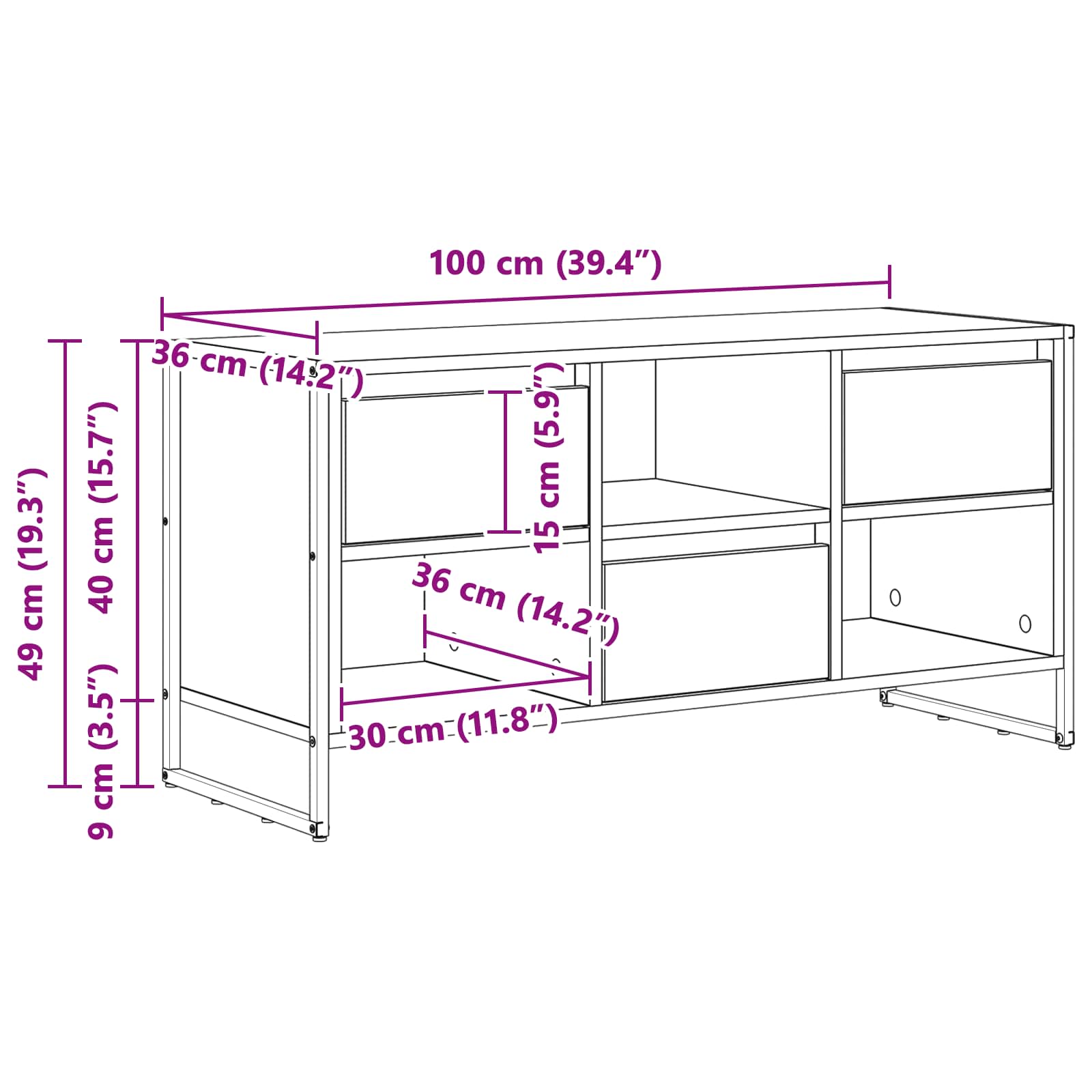 TV ormar Crni hrast 100 x 36 x 49,5 cm Konstruirano drvo