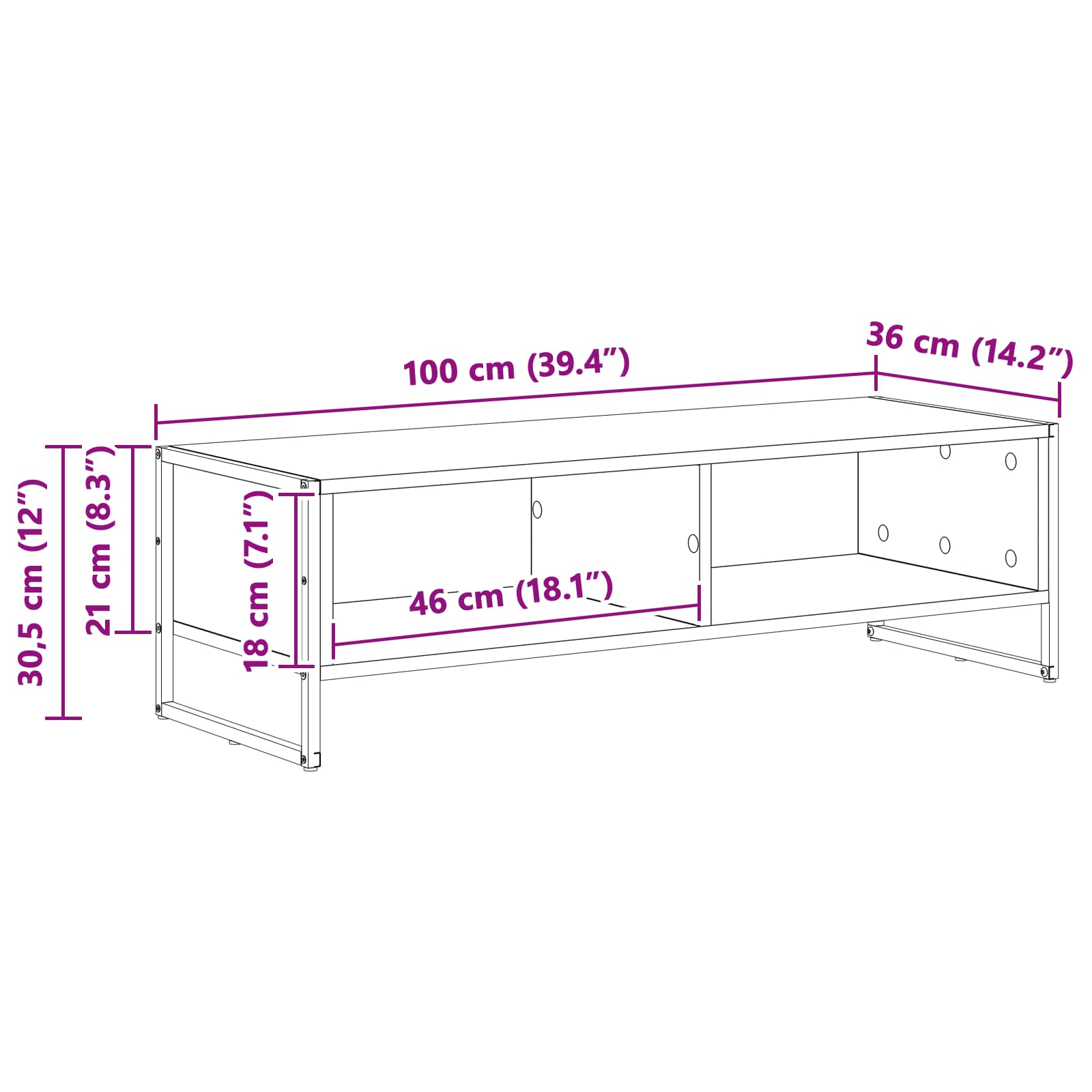 TV ormar Umjetnička hrastovina 100 x 36.5 x 30.5 cm