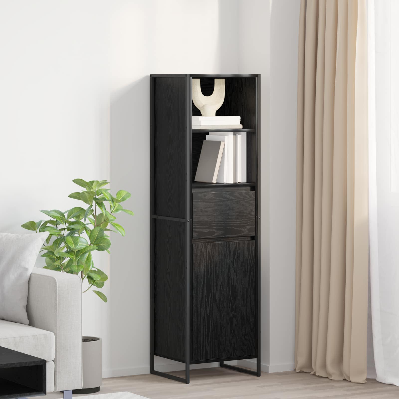 Ormarić za knjige s ladicama Crni hrast 43 x 36 x 150.5 cm
