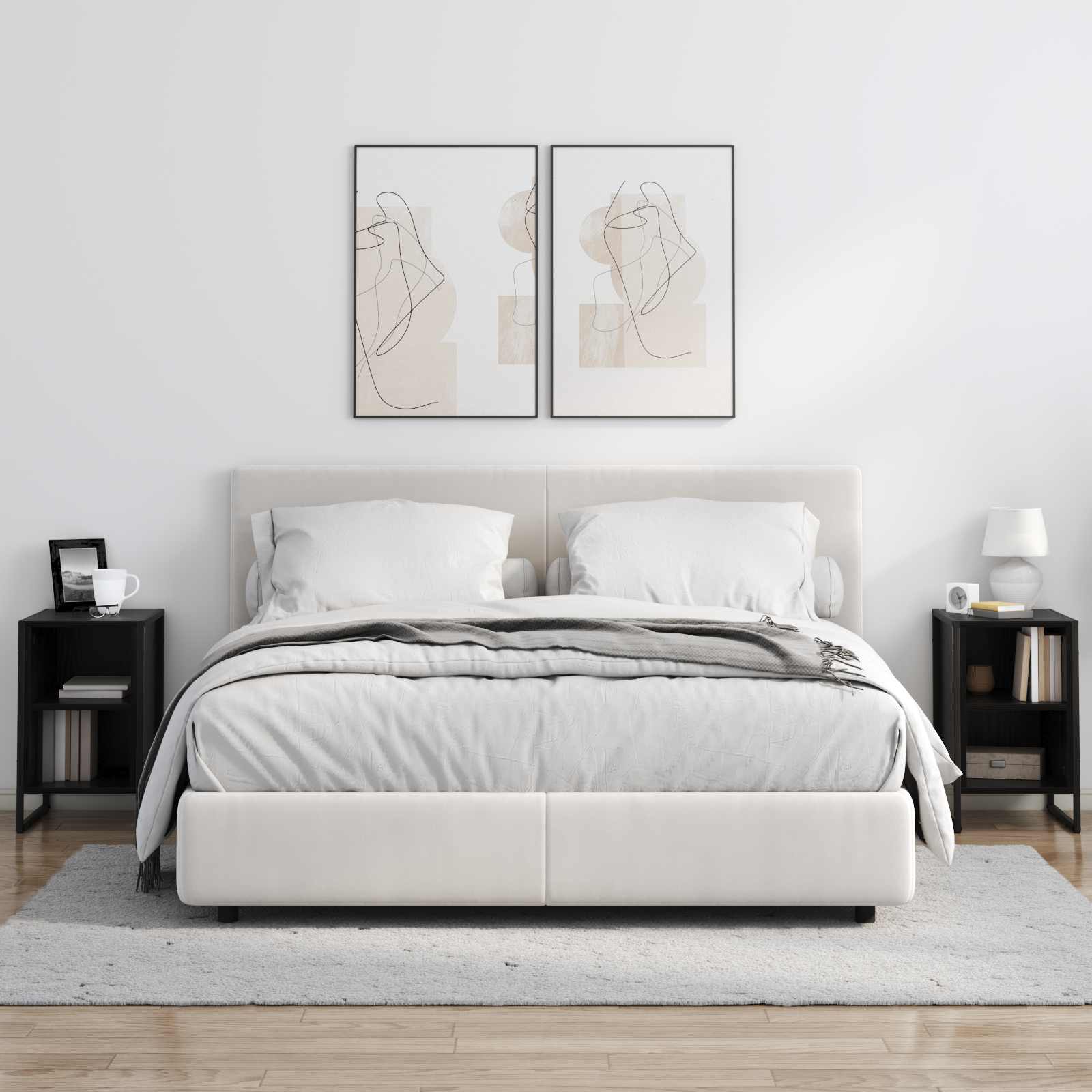 Noćni ormarić 2 pcs Crni hrast 39.5 x 30 x 50 cm