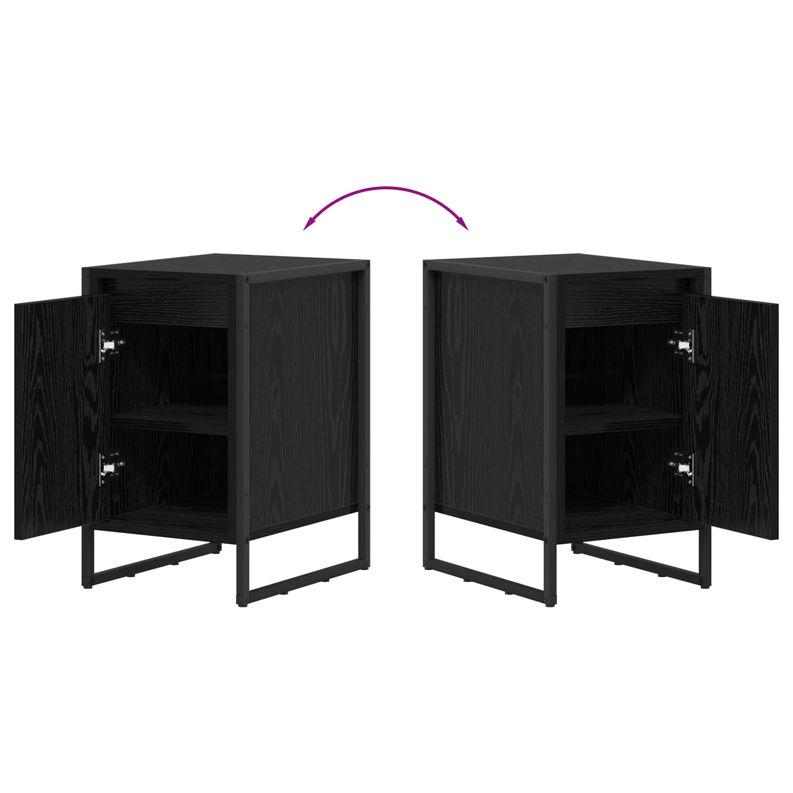 Noćni ormarić 2 pcs Crni hrast 39,5 x 30 x 50 cm