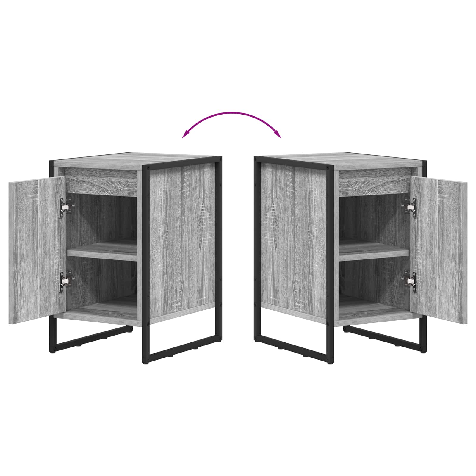 Noćni ormarić 2 pcs Siva Sonoma 39,5 x 30 x 50 cm