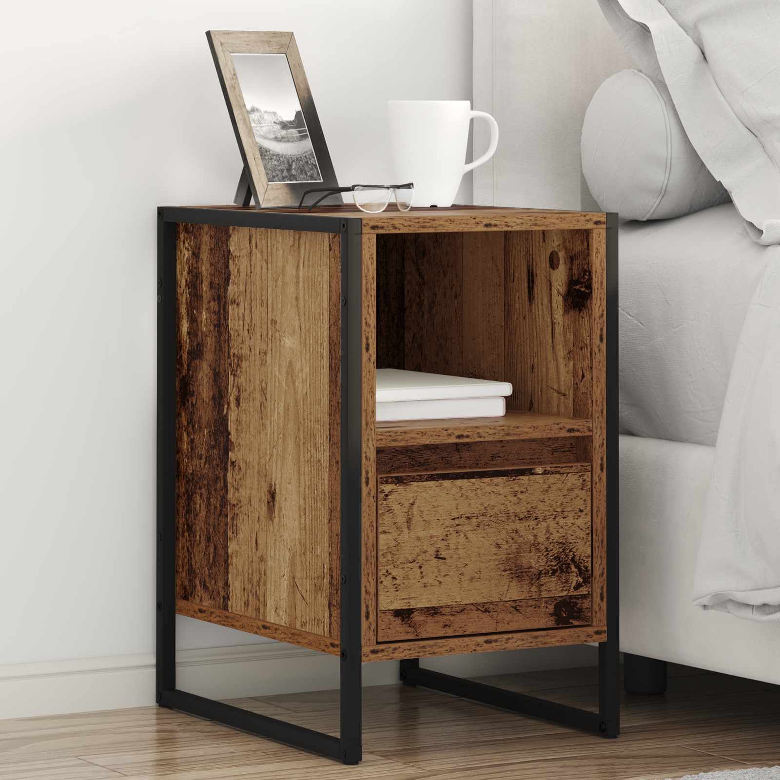 Noćni ormarić s ladicama 2 pcs Staro drvo 39,5 x 30 x 50 cm