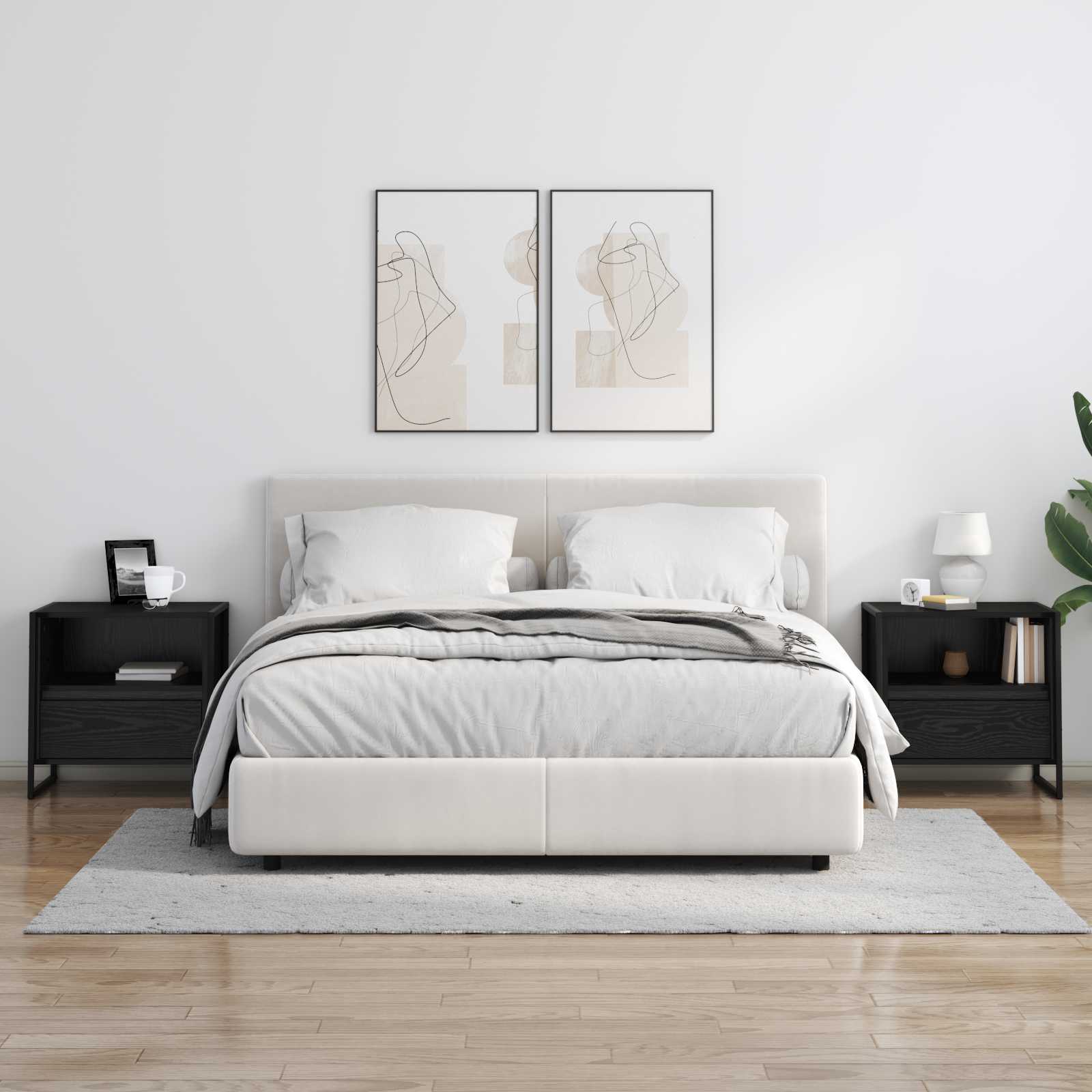 Noćni ormarić s ladicama 2 pcs Crni hrast 50 x 39,5 x 50 cm