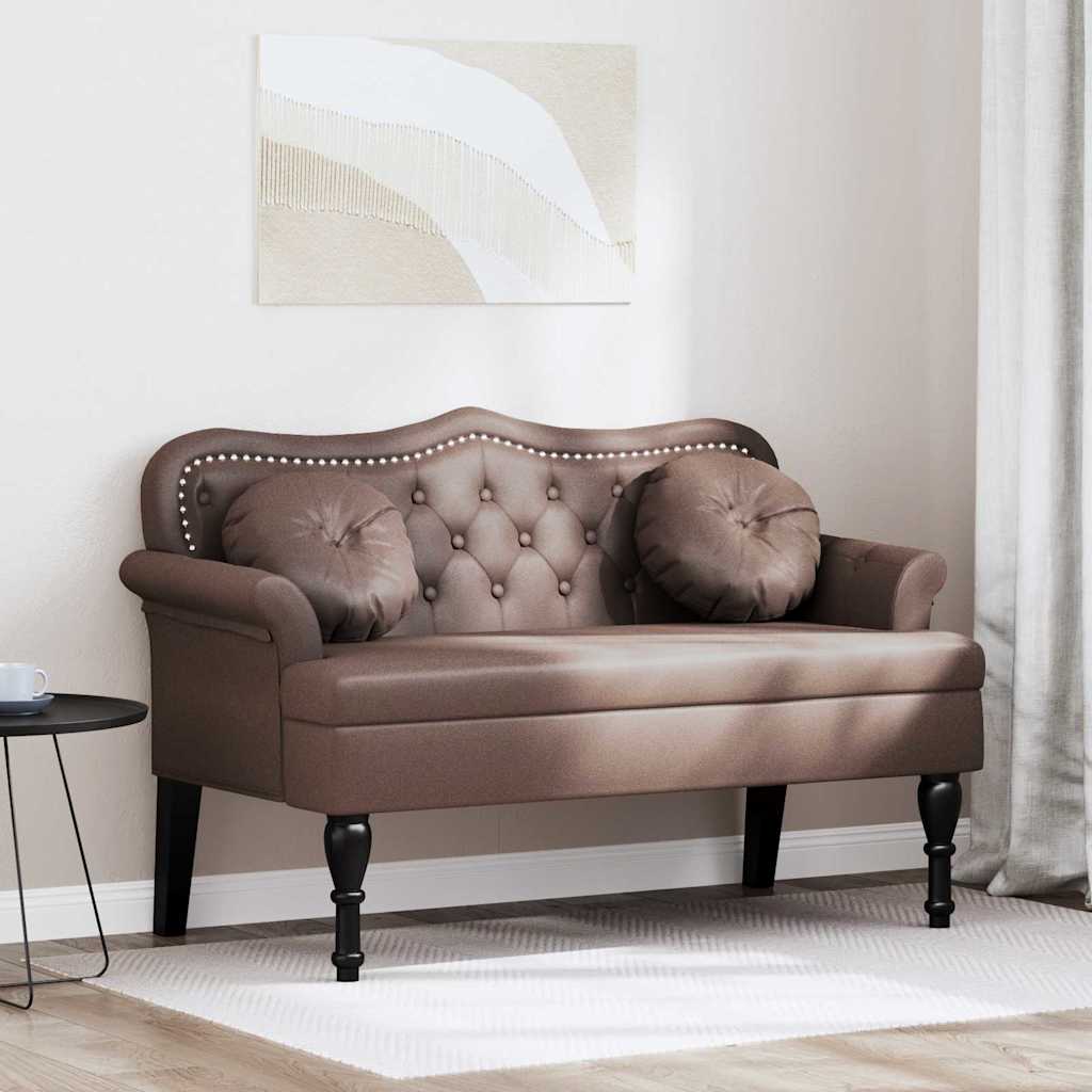 Chesterfield klupa Smeđa 120.5 x 65 x 75 cm Lažna koža