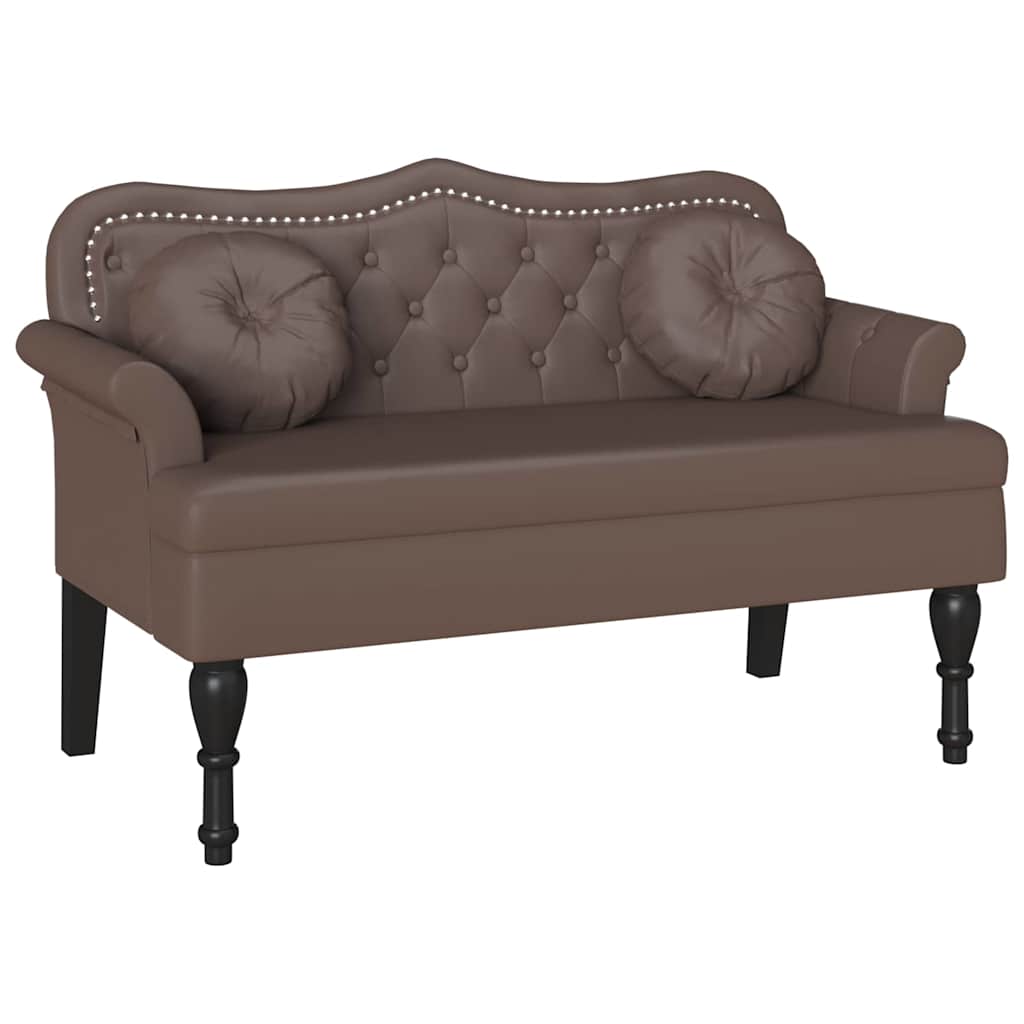 Chesterfield klupa Smeđa 120.5 x 65 x 75 cm Lažna koža