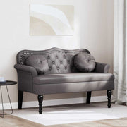 Chesterfield klupa Siva 120.5 x 65 x 75 cm Lažna koža