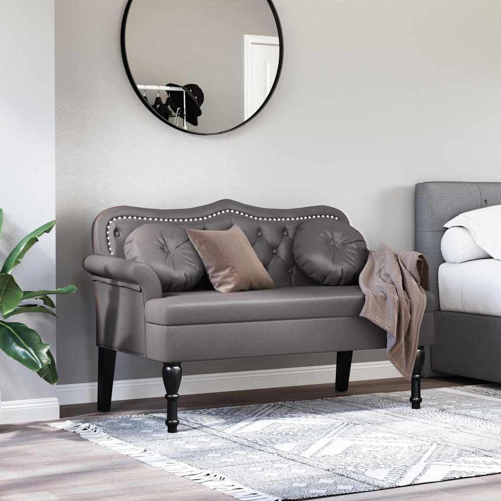 Chesterfield klupa Siva 120.5 x 65 x 75 cm Lažna koža