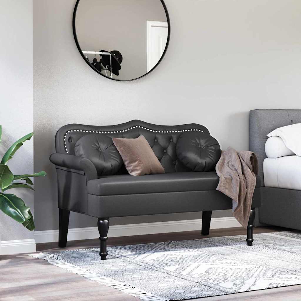Chesterfield klupa Crna 120.5 x 65 x 75 cm Lažna koža