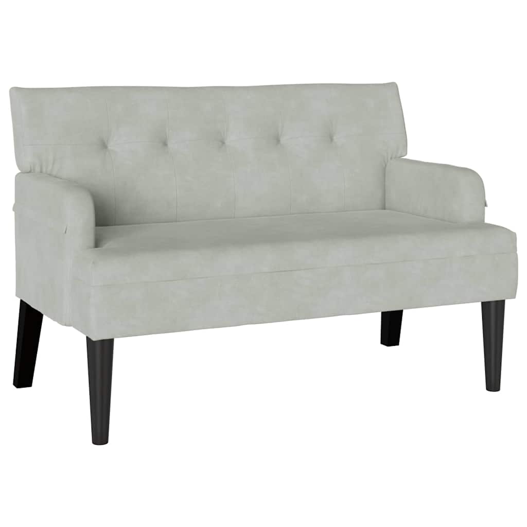 Chesterfield klupa Svijetlo siva 112 x 65,5 x 75 cm Baršun