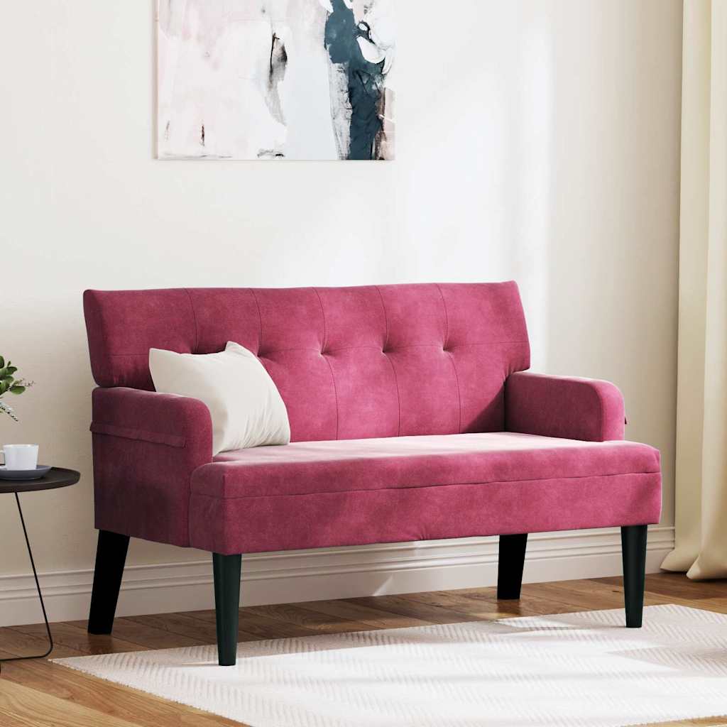 Chesterfield klupa Vinska crvena 112 x 65,5 x 75 cm Baršun