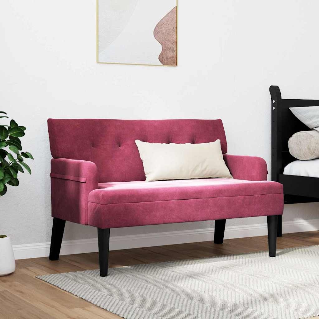 Chesterfield klupa Vinska crvena 112 x 65,5 x 75 cm Baršun