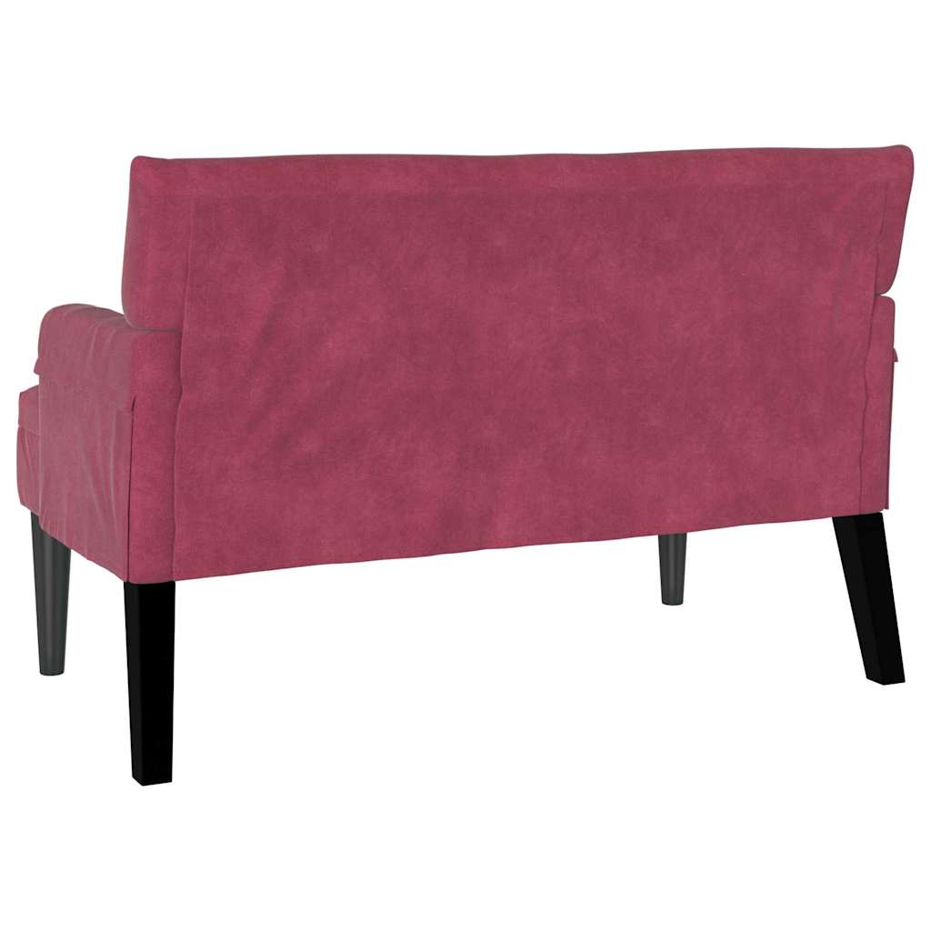 Chesterfield klupa Vinska crvena 112 x 65,5 x 75 cm Baršun