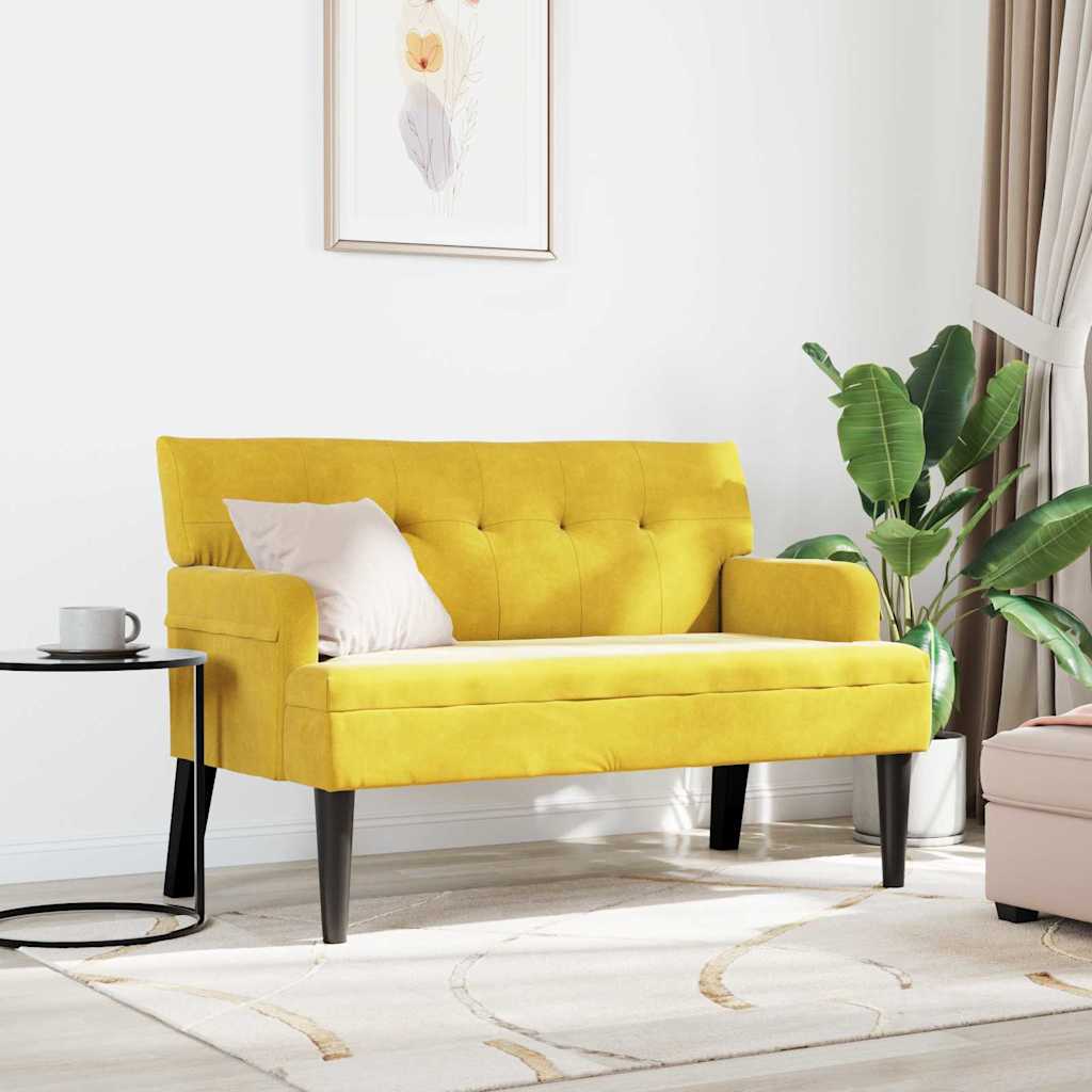 Chesterfield klupa Žuta 112 x 65,5 x 75 cm Baršun