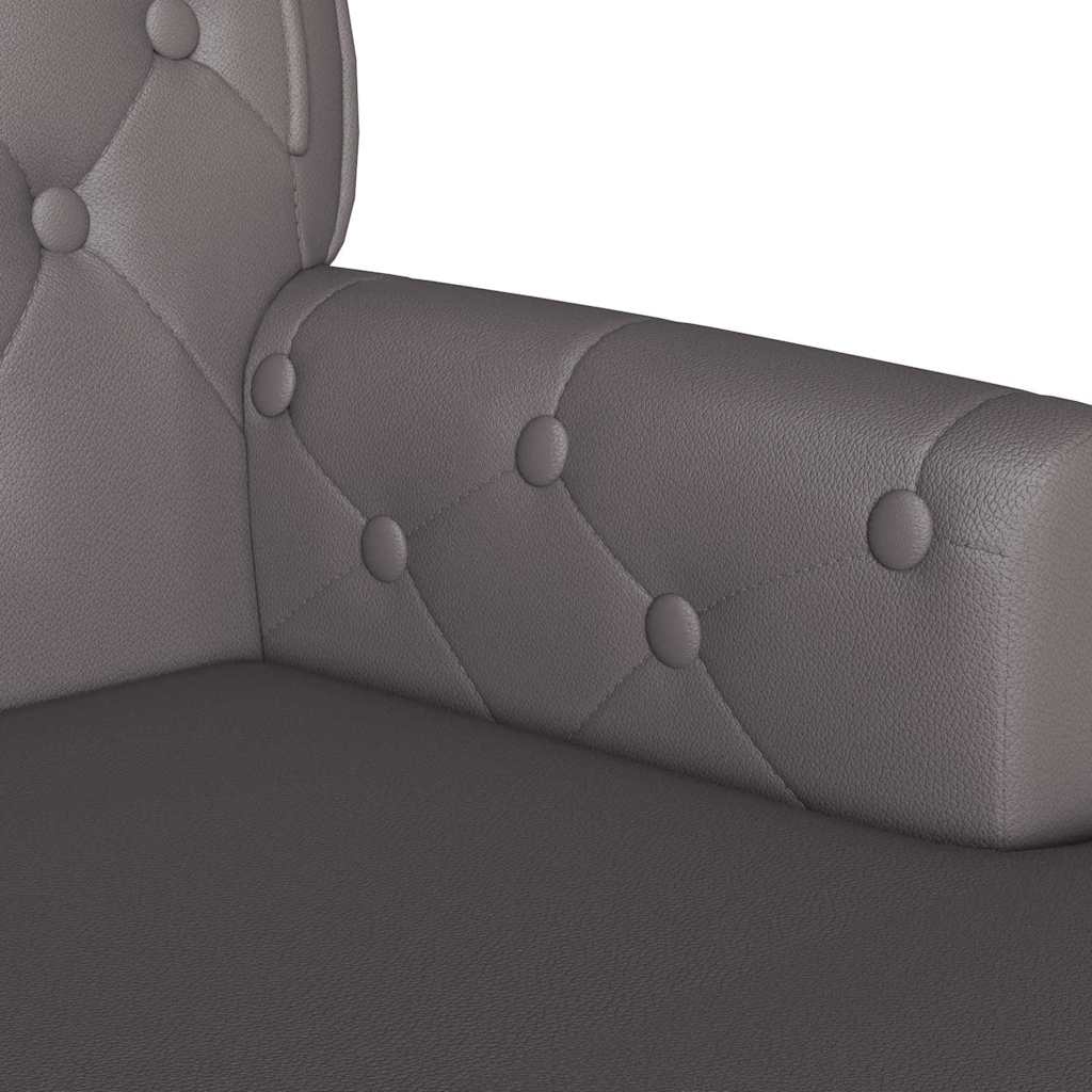 Chesterfield klupa Siva 119,5 x 64,5 x 75 cm Lažna koža