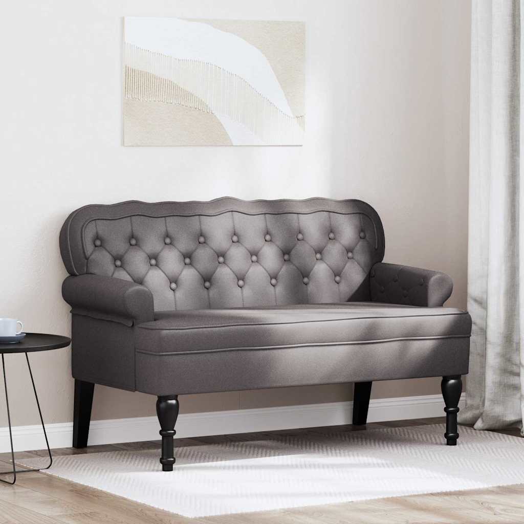 Chesterfield klupa Siva 119,5 x 64,5 x 75 cm Lažna koža