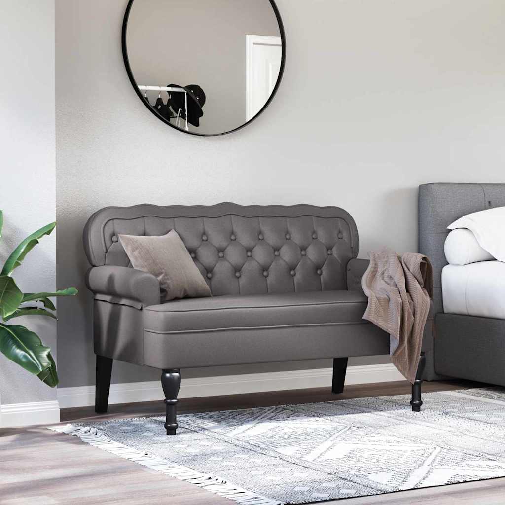 Chesterfield klupa Siva 119,5 x 64,5 x 75 cm Lažna koža