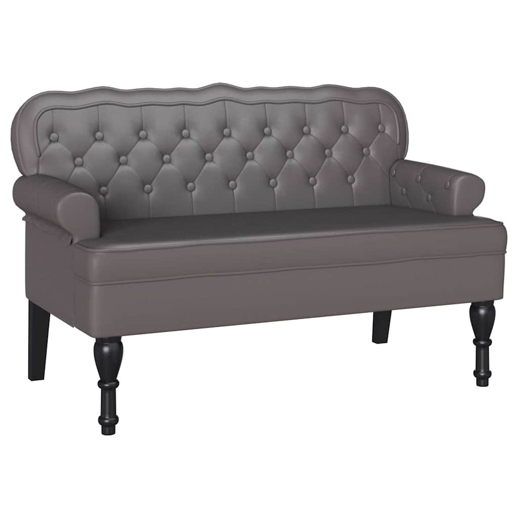 Chesterfield klupa Siva 119,5 x 64,5 x 75 cm Lažna koža