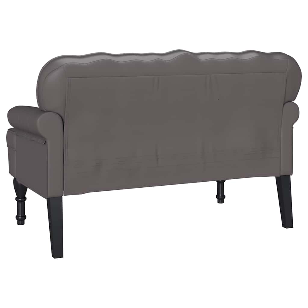 Chesterfield klupa Siva 119,5 x 64,5 x 75 cm Lažna koža