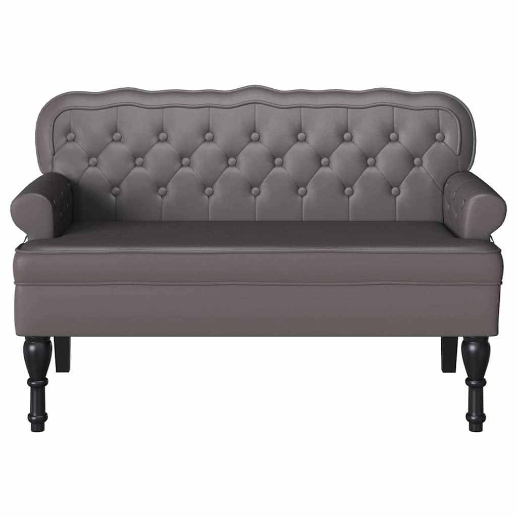 Chesterfield klupa Siva 119,5 x 64,5 x 75 cm Lažna koža