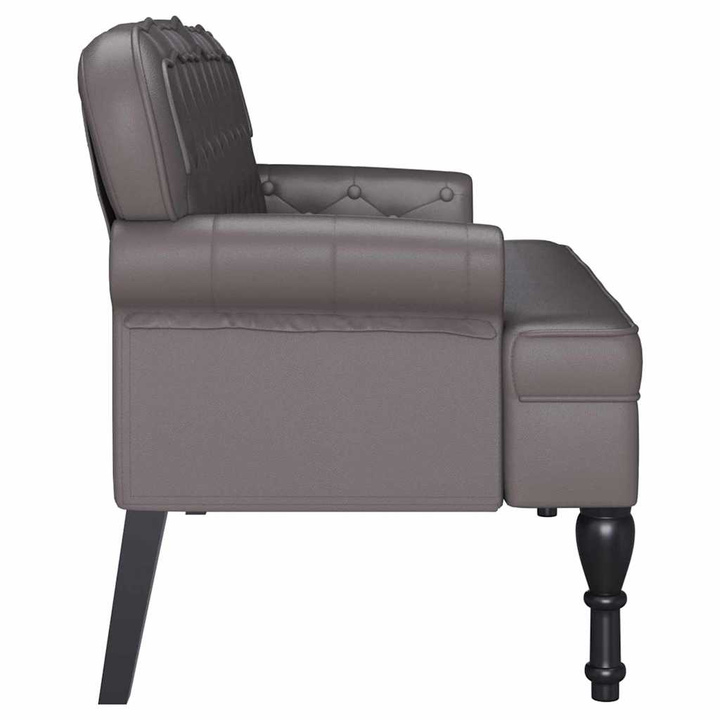 Chesterfield klupa Siva 119,5 x 64,5 x 75 cm Lažna koža